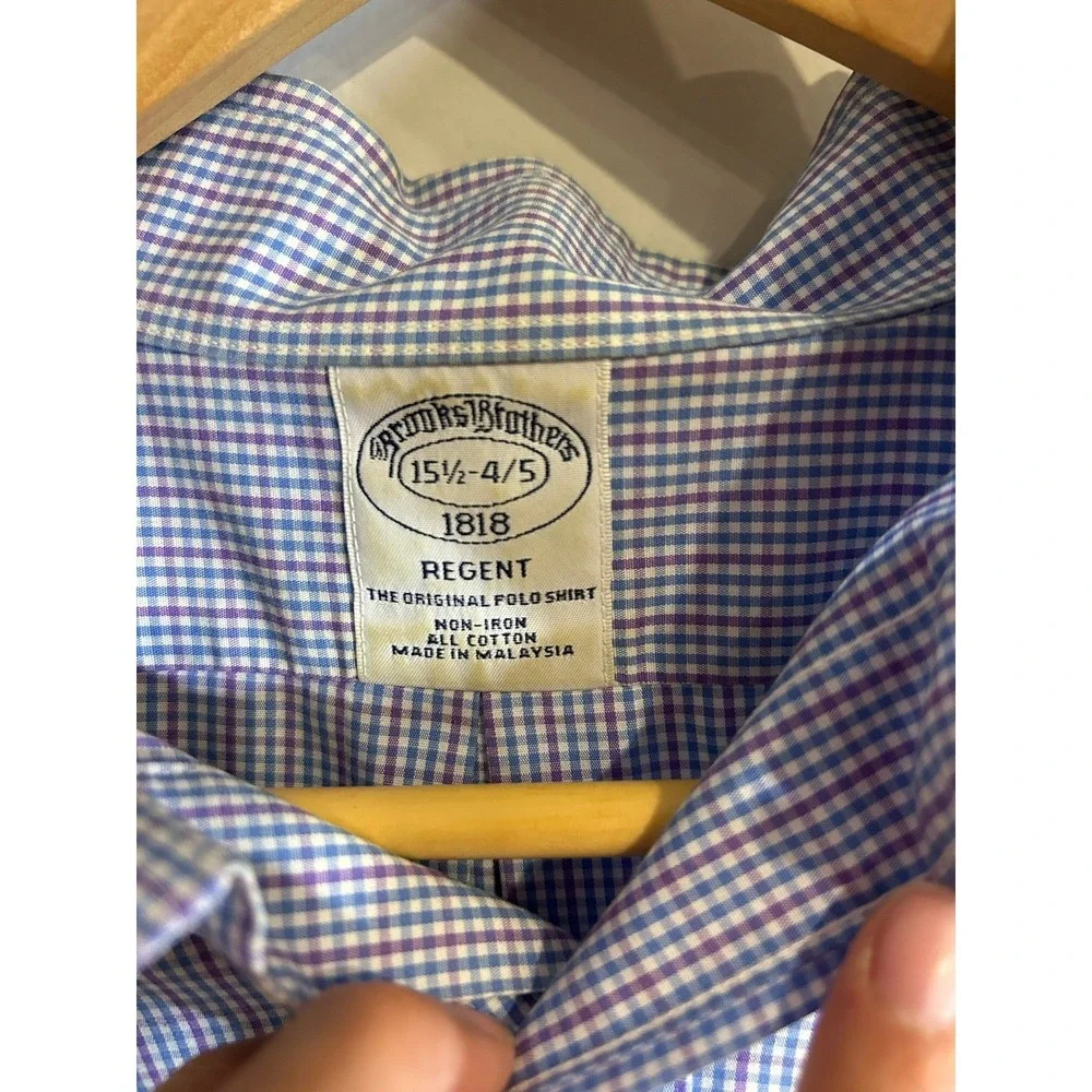 Brooks Brothers 1818 Regent Button Down Shirt Mens 15 1/2 4 5‎ Non Iron Gingham